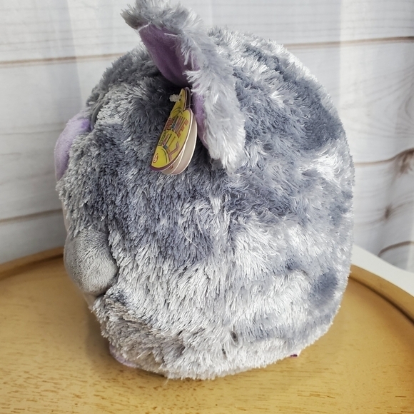 Ty Beanie Ballz Thunder the Elephant Gray Purple Round Plush Stuffed Animal 9" - Picture 6 of 10